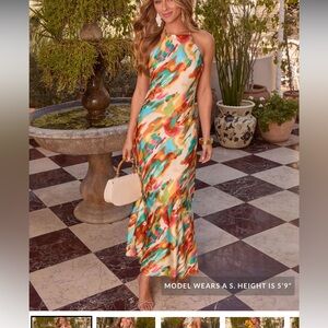 Vici Multicolor Abstract Maxi Dress